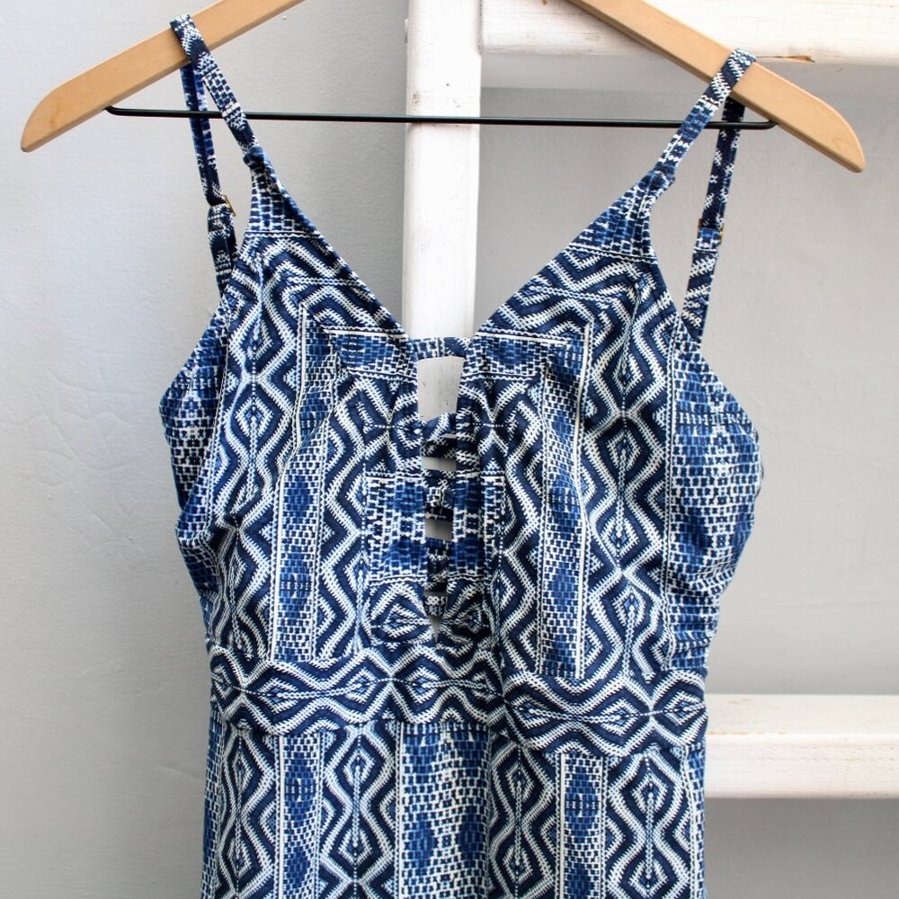 La Blanca Women's Blue Standard Keyhole Front Classic One Piece Swimsuit Size 10 - Picture 6 of 9